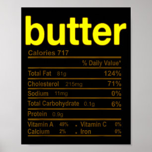 Butter Ernährungsfakten Lustiges Thanksgiving Weih Poster