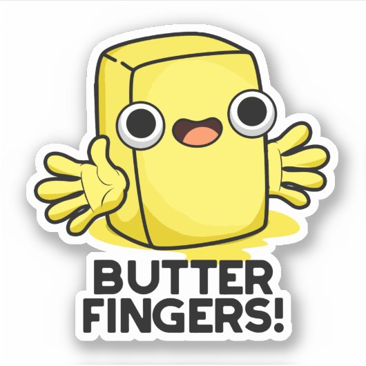 Butter Fingers Funny Butter Food Puff Aufkleber (Vorderseite)