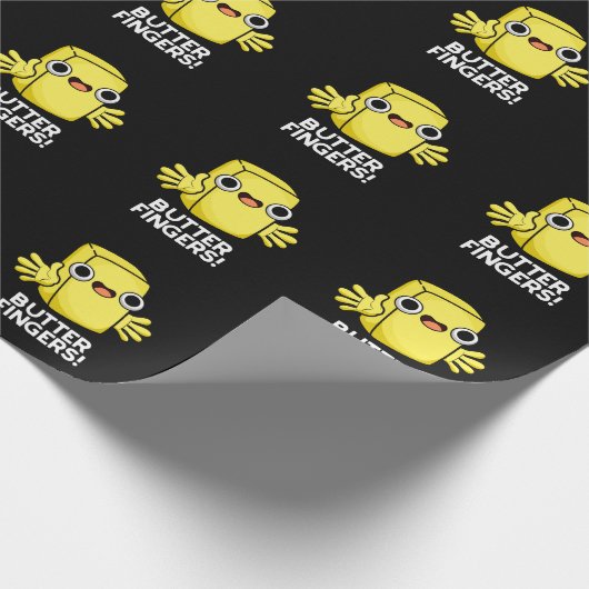 Butter Fingers Funny Butter Food Puff Dark BG Geschenkpapier (Ecke)
