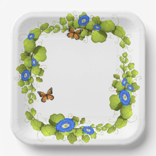 Butter Fliegengarten Pappteller (Vorderseite)