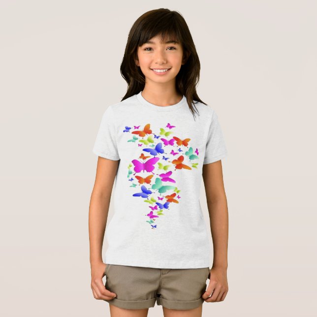 Butter Fly Art Design Tri-Blend Shirt (Vorderseite Voll)