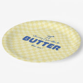 Butter-Geburtstag "Ein Jahr älter werdend" Pappteller (Schrägansicht)