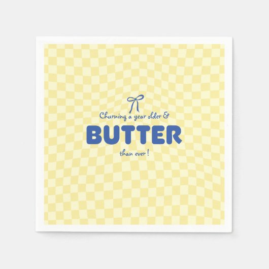 Butter-Geburtstag "Ein Jahr älter wird gerührt"  Serviette (Vorderseite)