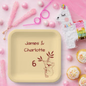 Butter Gelb Australische Tiere 6. Geburtstag Pappteller (Party)