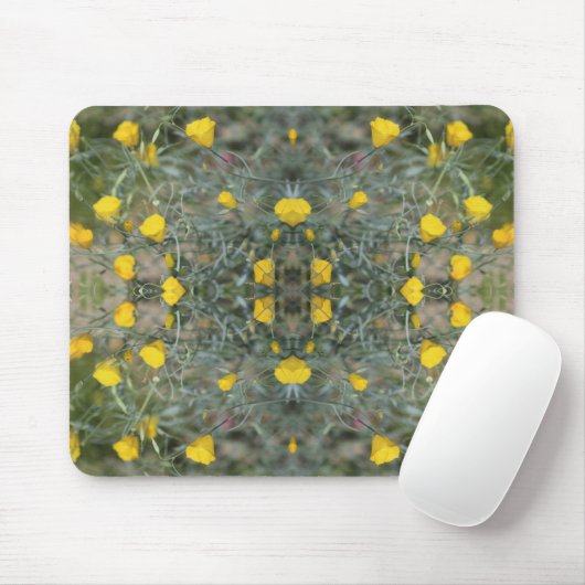 Butter Gelb California Mohnmuster Mouse Pad Mousepad (Mit Mouse)