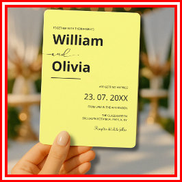 Butter Gelb Einfache Elegante Minimalistische Hoch Einladung