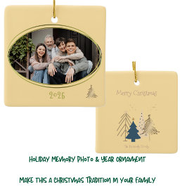 Butter Gelb Grün Rosa und Gold Weihnachtsbaumen Keramikornament