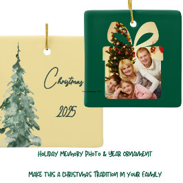 Butter gelb & grün Wasserfarbe Weihnachtsbaum Keramikornament