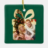 Butter gelb & grün Wasserfarbe Weihnachtsbaum Keramikornament (Vorderseite)