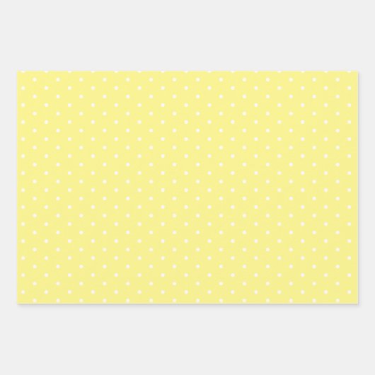Butter Gelb Polka Dot breit gestreift und fest Geschenkpapier Set (Vorderseite 2)
