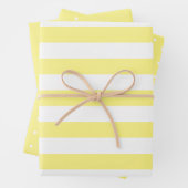 Butter Gelb Polka Dot breit gestreift und fest Geschenkpapier Set (Beispiel)