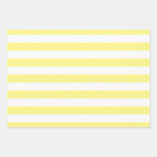 Butter Gelb Polka Dot breit gestreift und fest Geschenkpapier Set (Vorderseite)