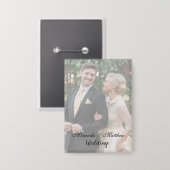 Butter-Gelb-Rose-Bouquet-Hochzeitsstich-Foto Button (Vorderseite/Rückseite)