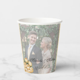 Butter-Gelb-Rose-Bouquet-Hochzeitsstich-Foto Pappbecher