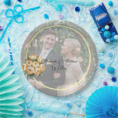 Butter-Gelb-Rose-Bouquet-Hochzeitsstich-Foto Pappteller (Party)