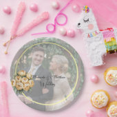 Butter-Gelb-Rose-Bouquet-Hochzeitsstich-Foto Pappteller (Party)