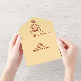 Butter Gelb & Rot Australische Tiere Geburtstag All In One Einladung