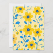 Butter Gelb und Blau Florals-Junggeselinnen-Abschi Einladung (Rückseite)