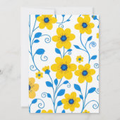 Butter Gelb und Blau Florals-Junggeselinnen-Abschi Einladung (Rückseite)