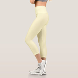 Butter Gelbe Farbe | Klassisches Elegant Capri Leggings