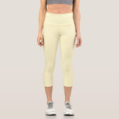 Butter Gelbe Farbe | Klassisches Elegant Capri Leggings (Vorderseite)