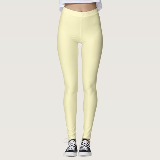 Butter Gelbe Farbe Leggings (Vorderseite)
