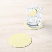 Butter Gelbe Farbe Runder Pappuntersetzer (Vor Ort)