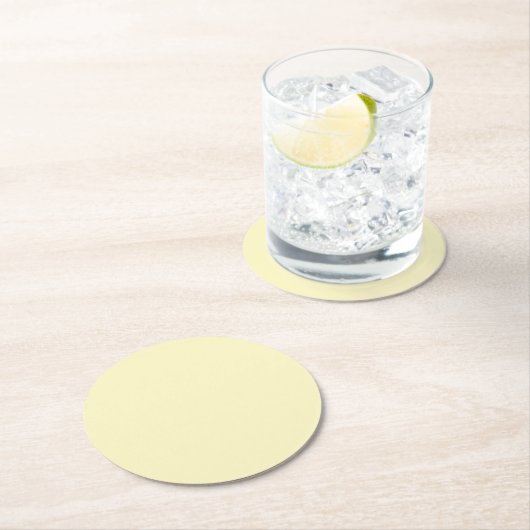 Butter Gelbe Farbe Runder Pappuntersetzer (Vor Ort)