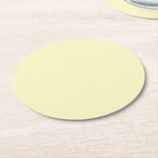 Butter Gelbe Farbe Runder Pappuntersetzer (Angewinkelt)