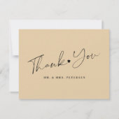 Butter gelbe Hochzeit elegante Drehbuch Dankeskarte (Vorderseite)