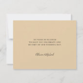 Butter gelbe Hochzeit elegante Drehbuch Dankeskarte (Rückseite)