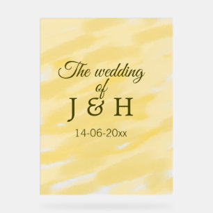 Butter gelbe Pastellgelbe die Hochzeit des Paares Acrylschild