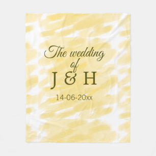 Butter gelbe Pastellgelbe die Hochzeit des Paares Fleecedecke