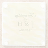 Butter gelbe Pastellgelbe die Hochzeit des Paares  Glasuntersetzer (Rückseite)