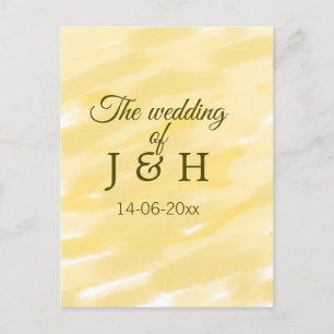 Butter gelbe Pastellgelbe die Hochzeit des Paares Postkarte