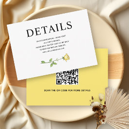 Butter gelbe Rose Blume QR Hochzeit Details Begleitkarte