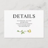 Butter gelbe Rose Blume QR Hochzeit Details Begleitkarte (Vorderseite)