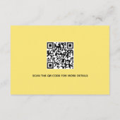 Butter gelbe Rose Blume QR Hochzeit Details Begleitkarte (Rückseite)