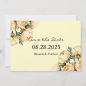 Butter-Gelbe Rose Bouquet Save the Date Einladung (Vorderseite)