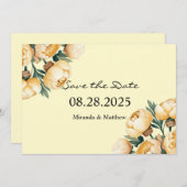 Butter-Gelbe Rose Bouquet Save the Date Einladung (Vorne/Hinten)