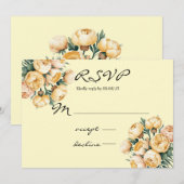 Butter-Gelbe Rose Bouquet Wedding RSVP Karte (Vorne/Hinten)