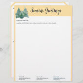 Butter Gelbe Weihnachtsbaumbrief und Fotos Briefbogen (Vorne/Hinten)