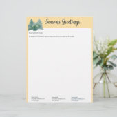 Butter Gelbe Weihnachtsbaumbrief und Fotos Briefbogen (Stehend Vorderseite)