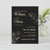 Butter Gelbe Wildblume Einladung Hochzeit (Stehend Vorderseite)