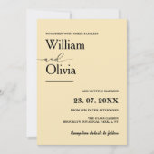 Butter Gelbe Wildblume Einladung Hochzeit (Vorderseite)