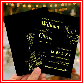 Butter Gelbe Wildblume Einladung Hochzeit