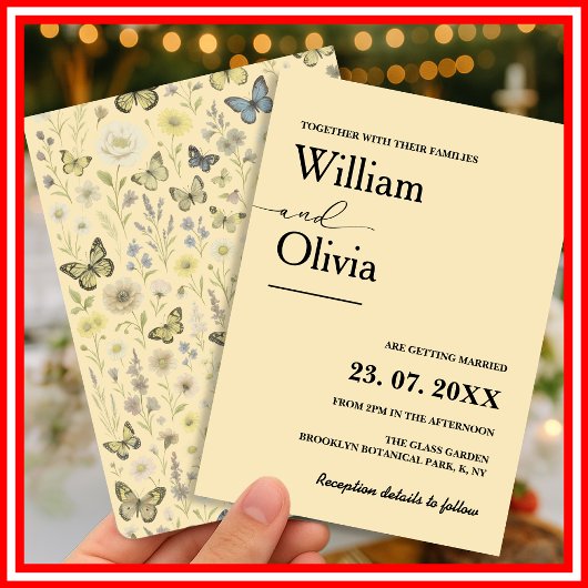 Butter Gelbe Wildblume Einladung Hochzeit