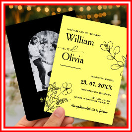 Butter Gelbe Wildblume Foto Hochzeit Einladung