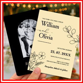 Butter Gelbe Wildblume Foto Hochzeit Einladung