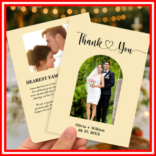 Butter Gelbes Foto Hochzeit Danke Karte